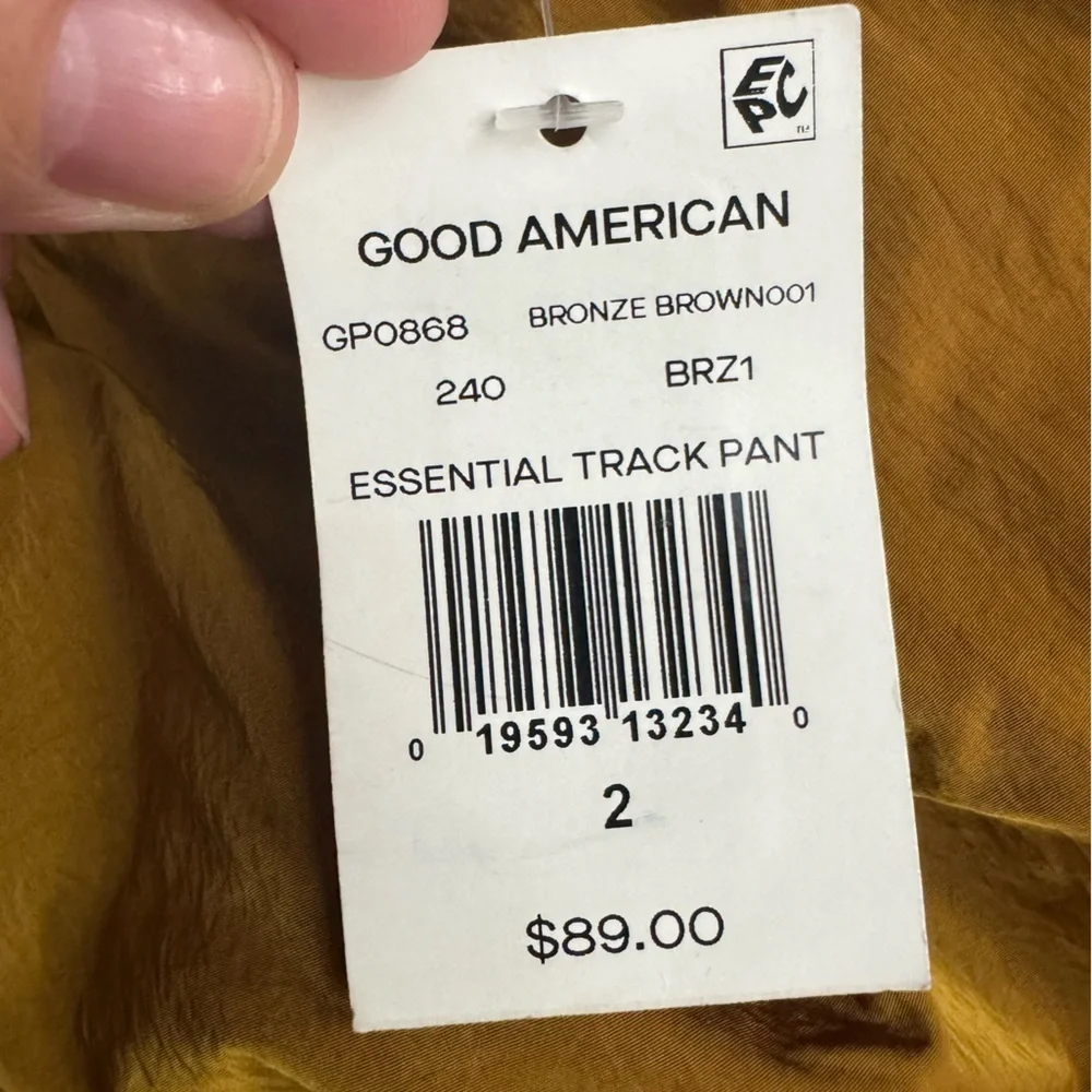 NWT Good American Rust Brown Jogger Track Pants Size 2 - Picture 4 of 5